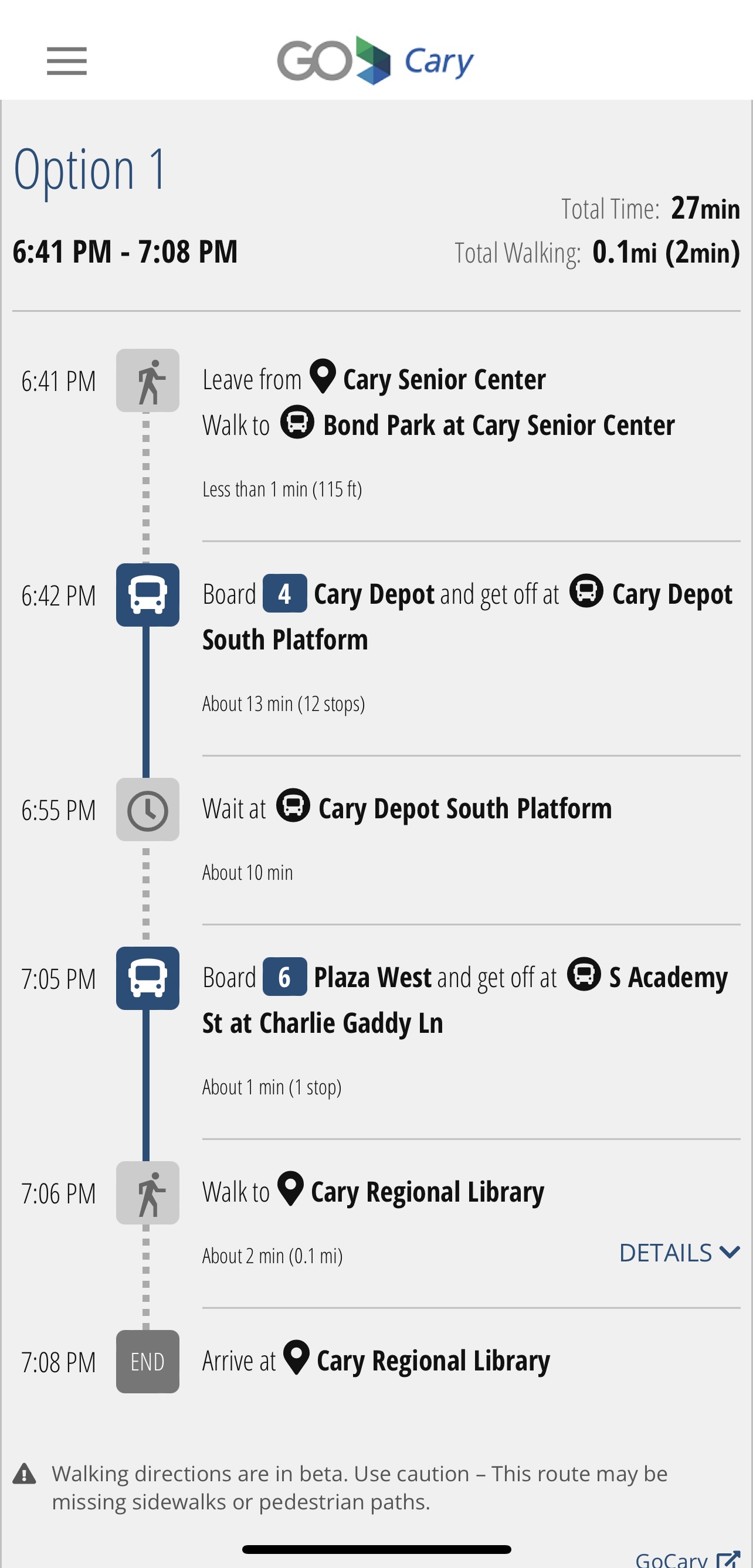 Trip Options