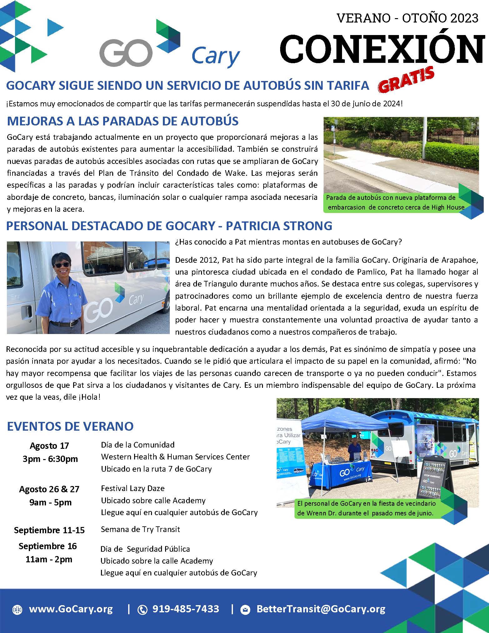 GoCary Connection Newsletter Spanish