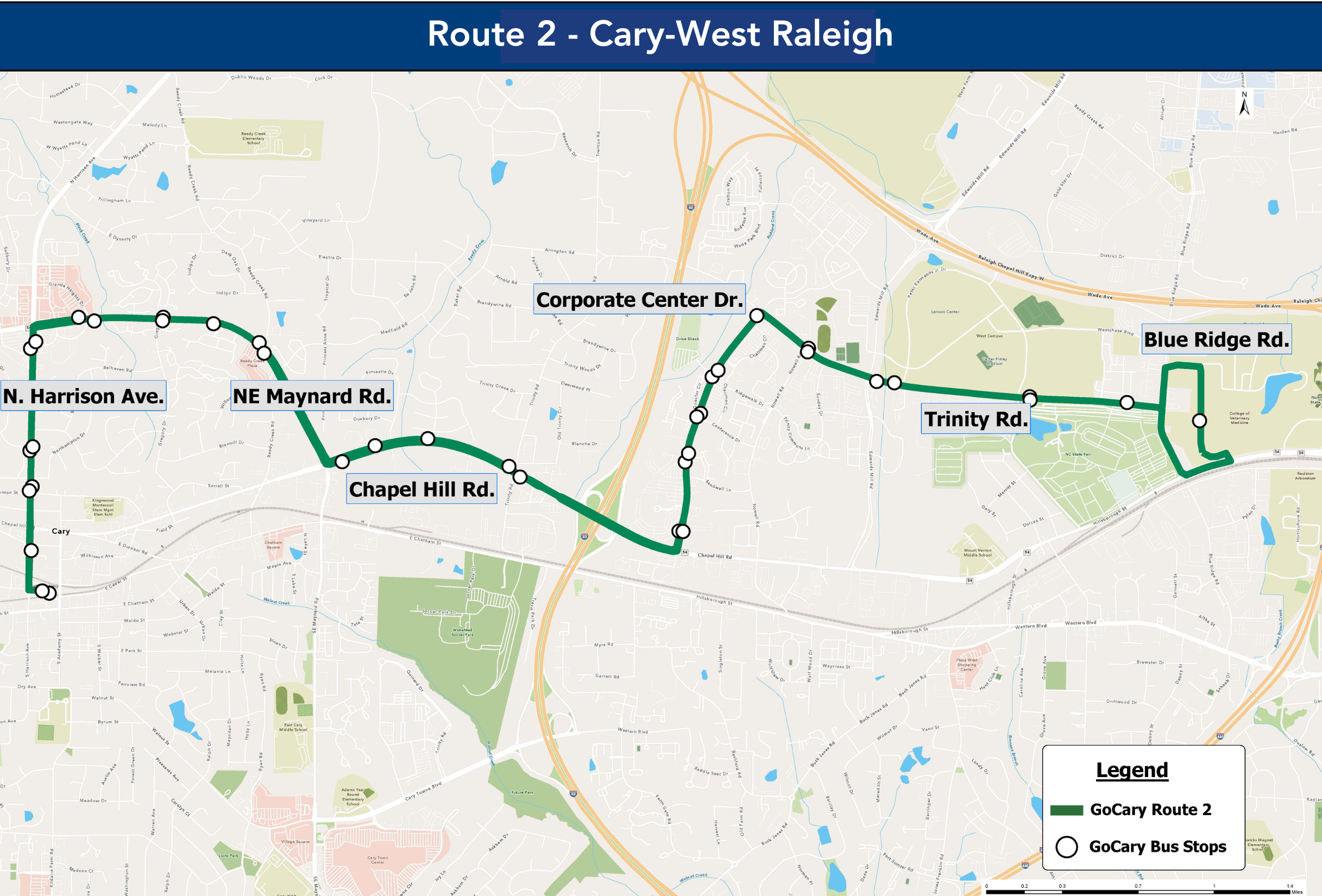 Route 2 Cary West Raleigh
