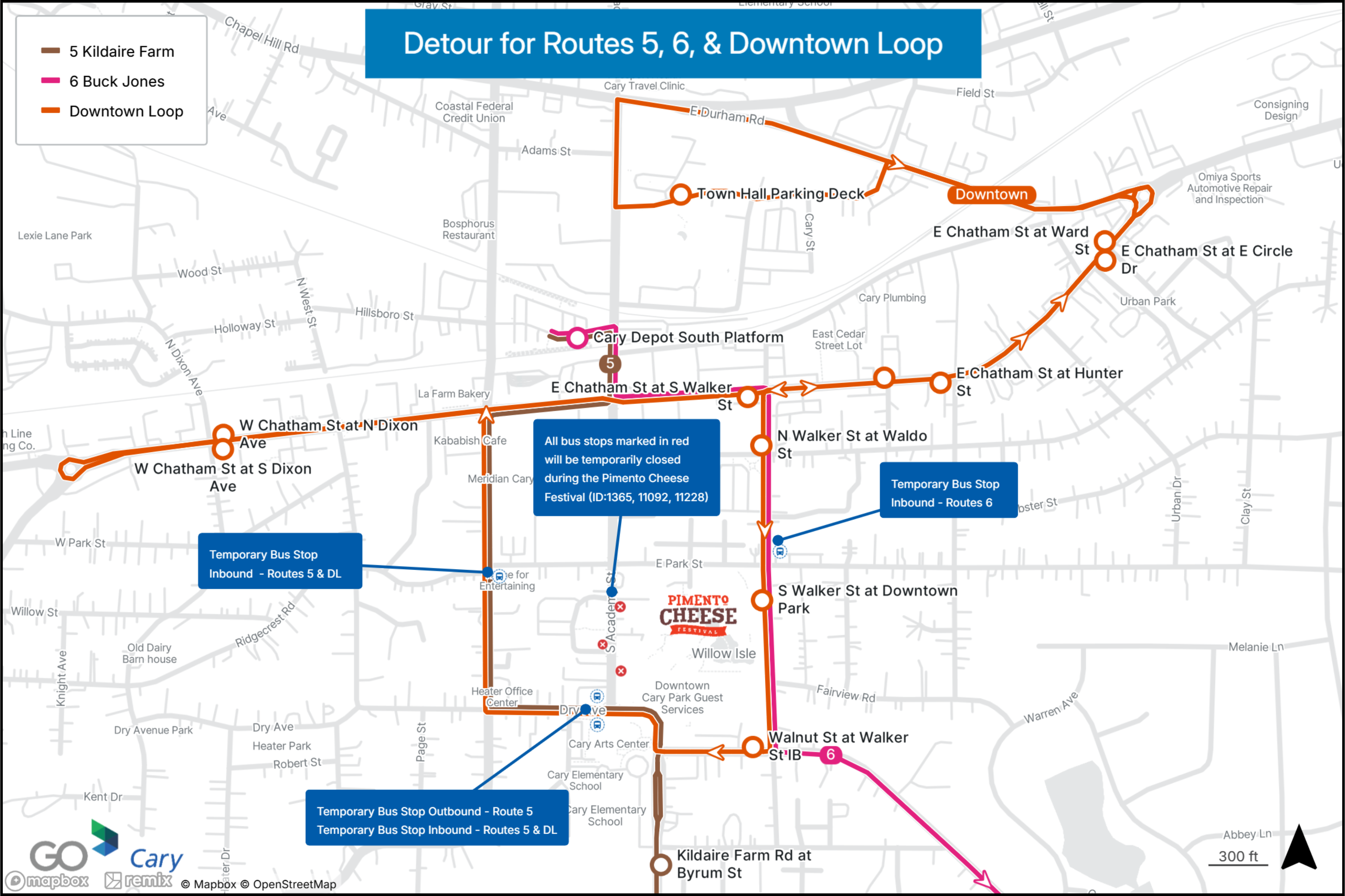 Pimento Cheese Detour Map
