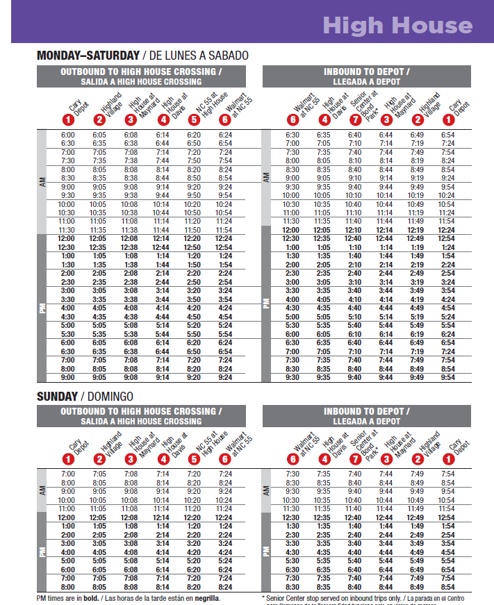 Route 4 Schedule