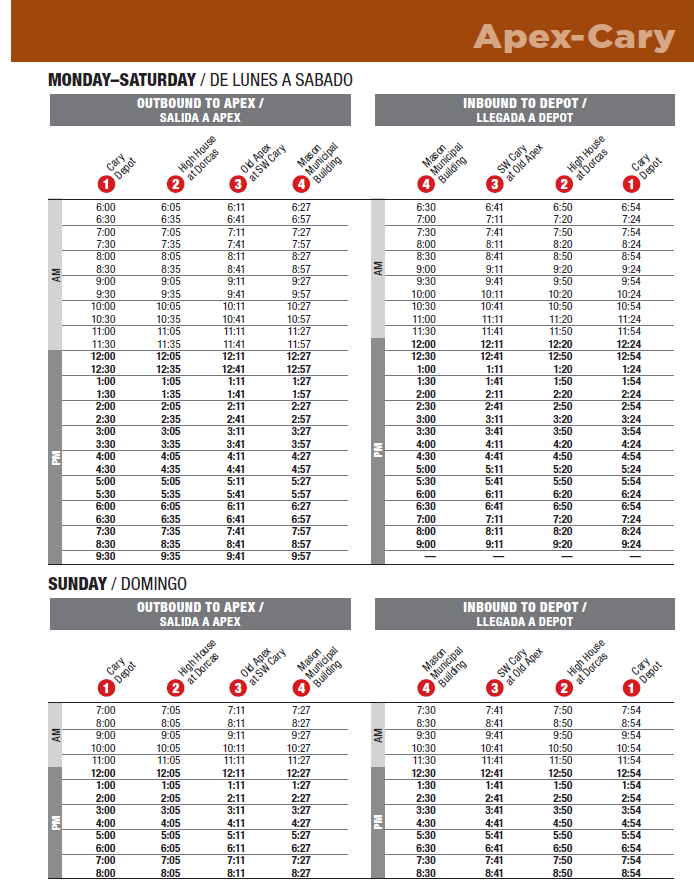 Route 9 Schedule