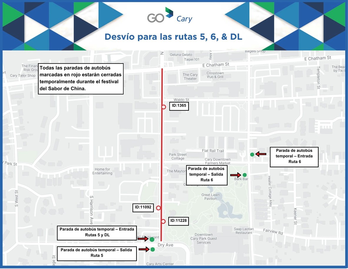 Desvio para las rutas 5, 6, & DL